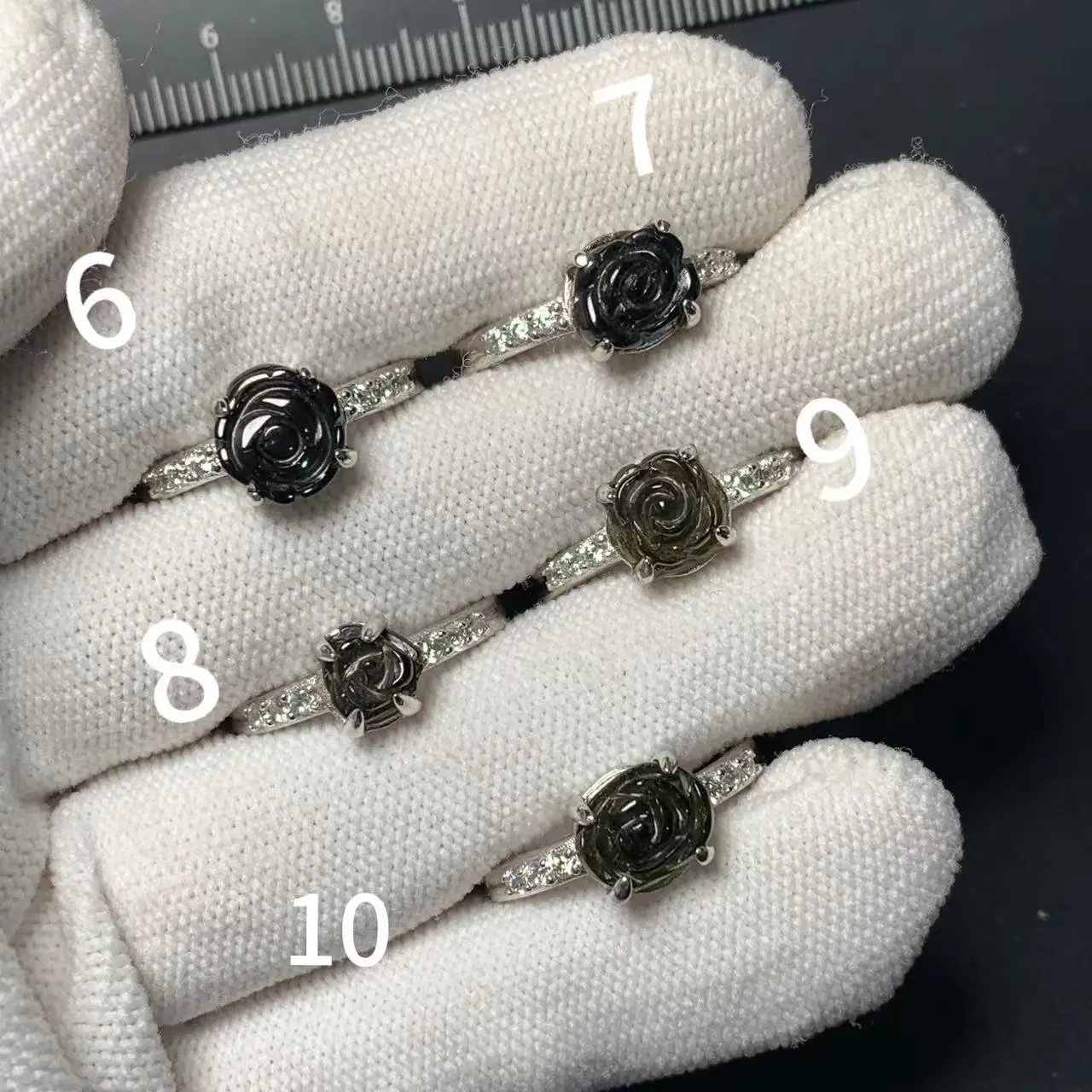 New Arrival Natural Tourmaline Rings Flower Female  Jewelry For Women Gift Copper Cute Stone Flower