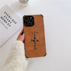 Luxury Suede Silicone Leather Phone Case - Soft Cover - iPhone 12 (Brown)