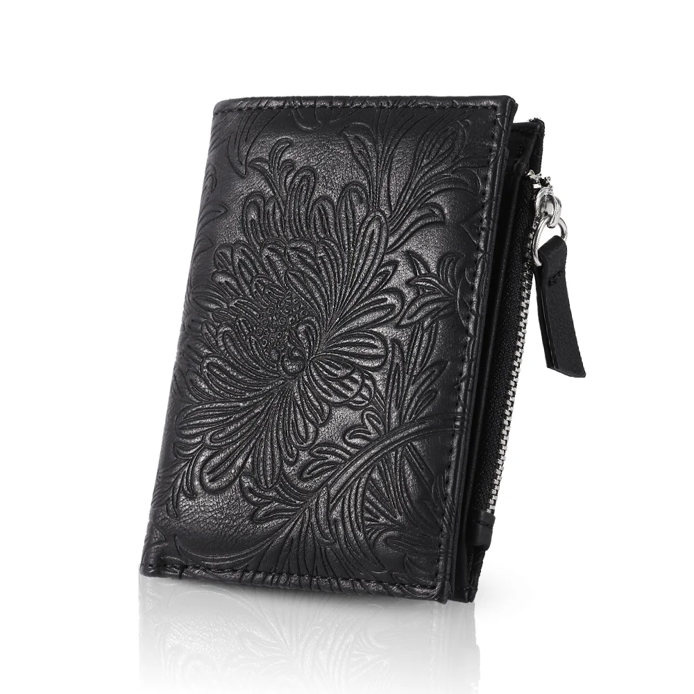 Flower pattern short wallet for woman purse lady