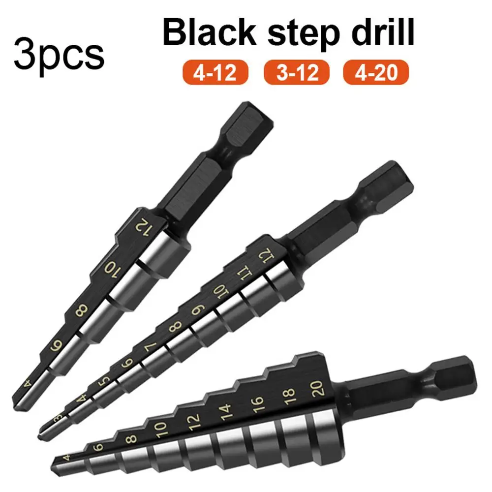 

Набор ступенчатых сверл 3-20 мм из быстрорежущей стали с титановым покрытием, набор корончатых свёрл для дерева и металла, 3 шт.