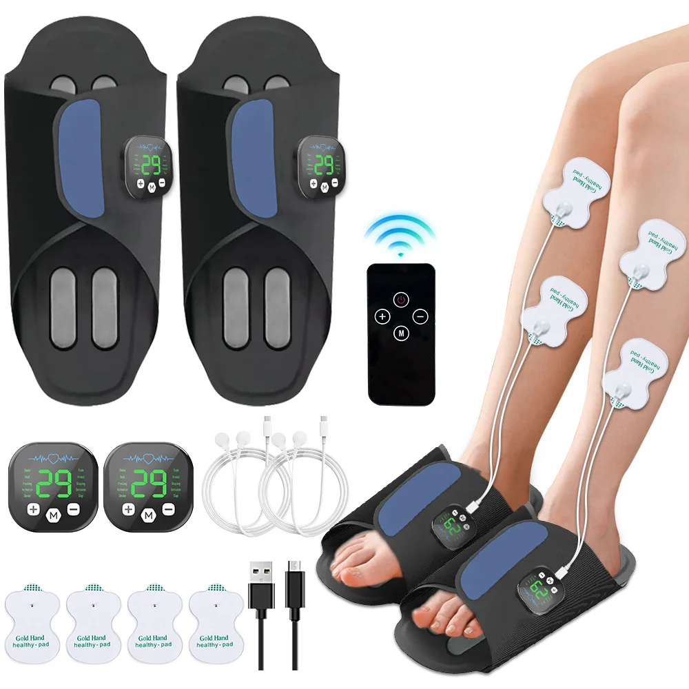 EMS Electric Foot Massager Pad Feet Massager Shoe Muscle Stimulation Massage Shoes Acupressure Device Deep Foot Massager Tool