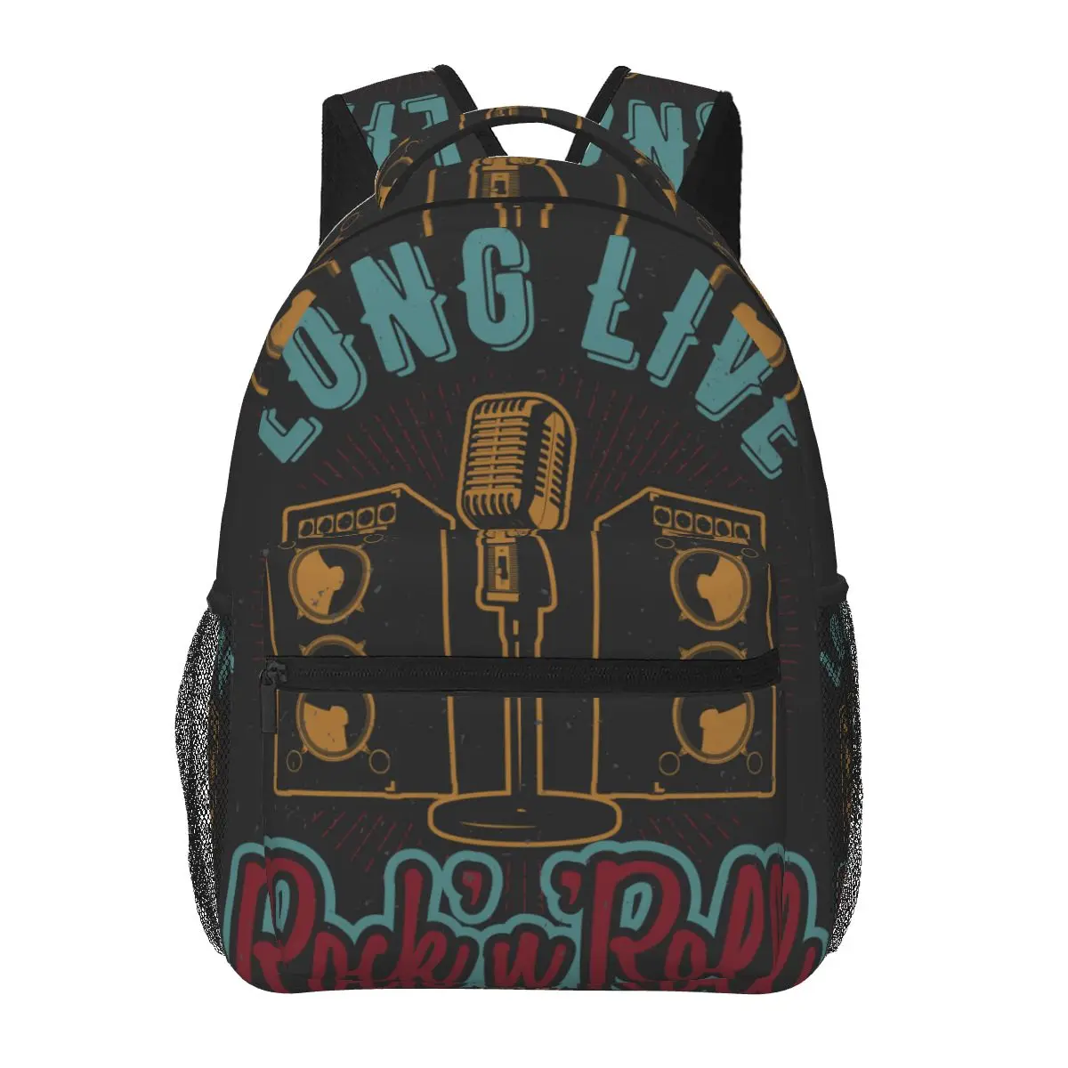

Women Backpack Rock N Roll With Long Live Fashion Bag for Women Men School Bag Bookbag Mochila