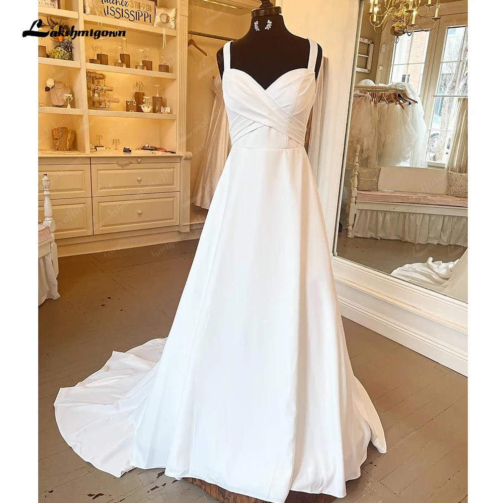 

Lakshmigown пикантные женские пляжные свадебные платья из крепа А-силуэта 2024 Плиссированные Свадебные платья в стиле бохо на заказ