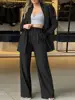 ZANZEA 2PCS Elegant Lapel Neck Long Sleeve Blazer Suits Fashion Autumn Outifit Women OL Work Tracksuit Solid Wide Leg Pants Sets 4