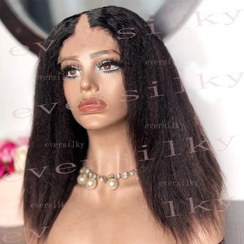 Light Yaki Straight Auburn Brown Natural Human Hair V Part Wigs Unprocessed U Shape Chocolate Dark Brown Kinky Straight Full End