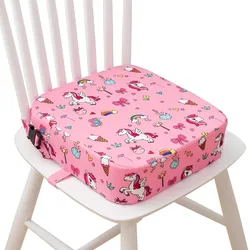 Adjustable Baby Chair Booster Cushion - Removable Safety Seat (Pink Horse)