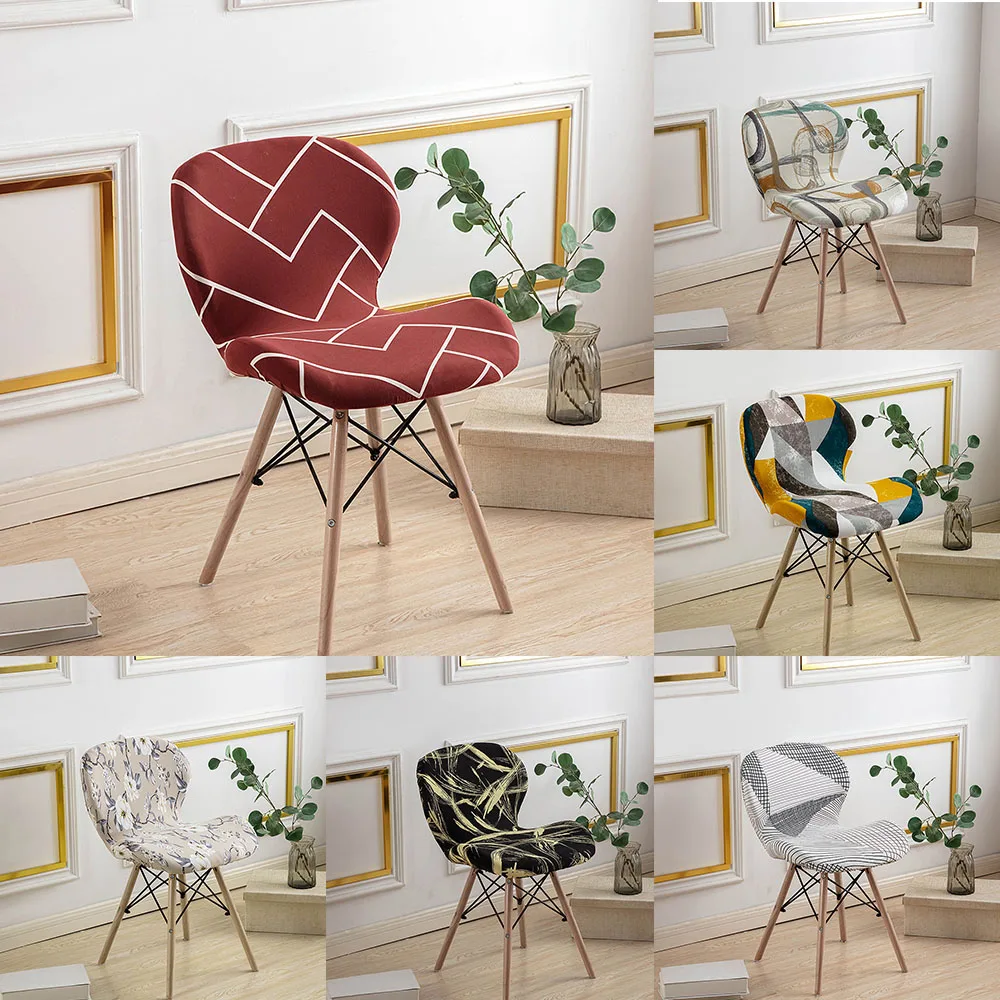 

Washable Seat Cover Removable Butterfly Chair Cover Solid Slipcover Printed Seat Case For Home Hotel Banquet Living Room