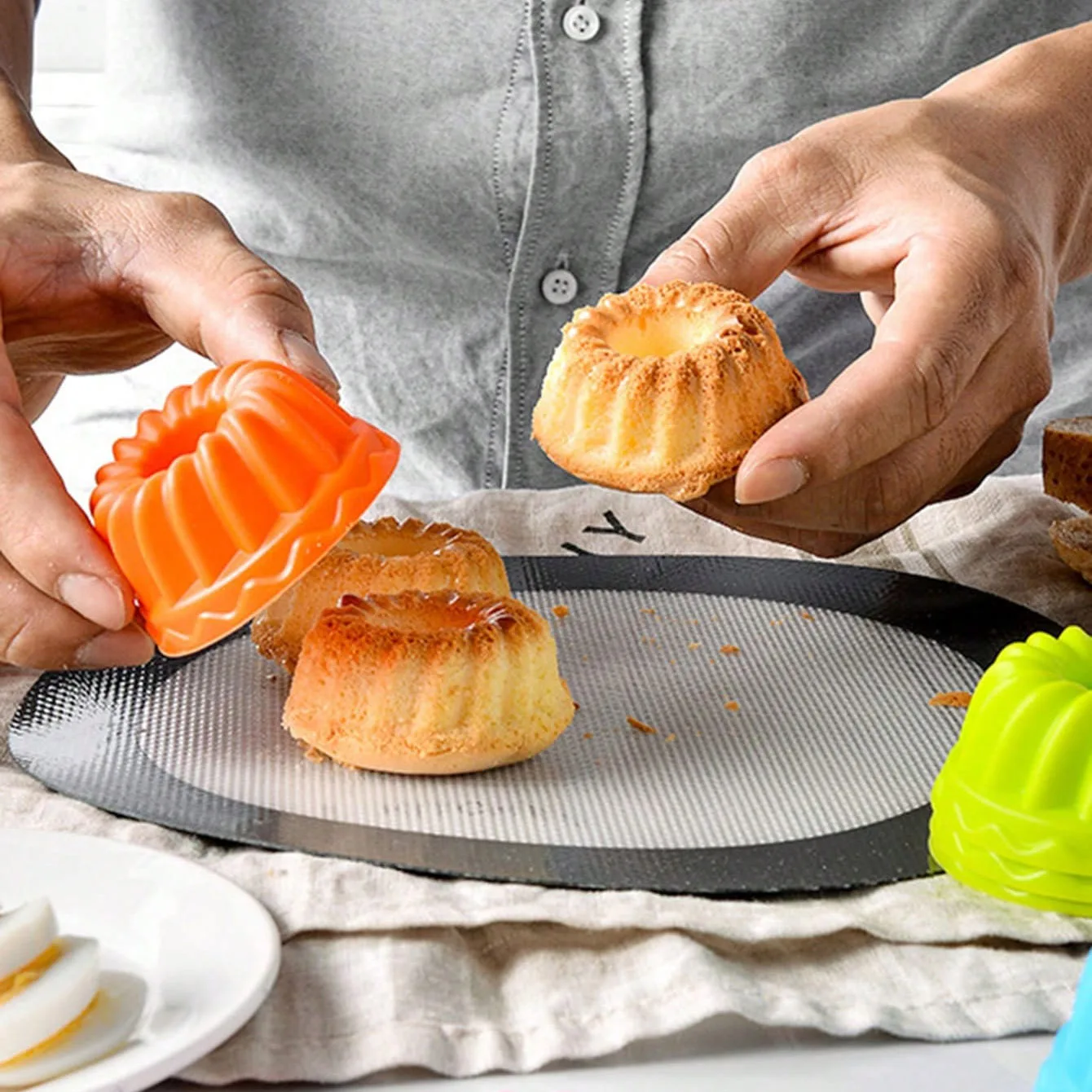 1/3/5pcs-Reusable Silicone Muffin Cups Baking Liners