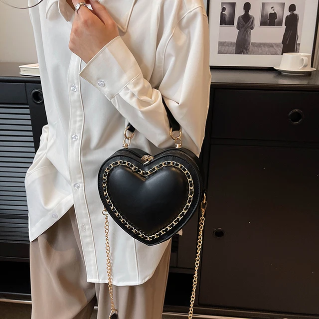 ‘LE COEUR’ HEART SHAPED CALFSKIN LEATHER CROSSBODY BAG