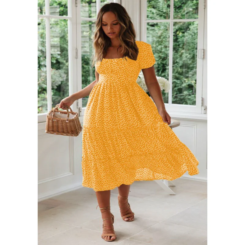Robe Longue en Mousseline de Soie pour Femme, Tenue de Soirée Élégante, Manches Courtes, Décontractée, pour Vacances, Nouvelle Collection Été 2023, 24940 13