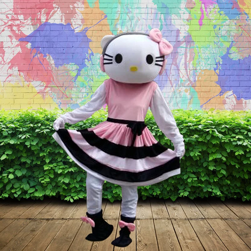 MINISO Cute Hello Kitty Mascot Costume Pink Cat Cosplay Costume