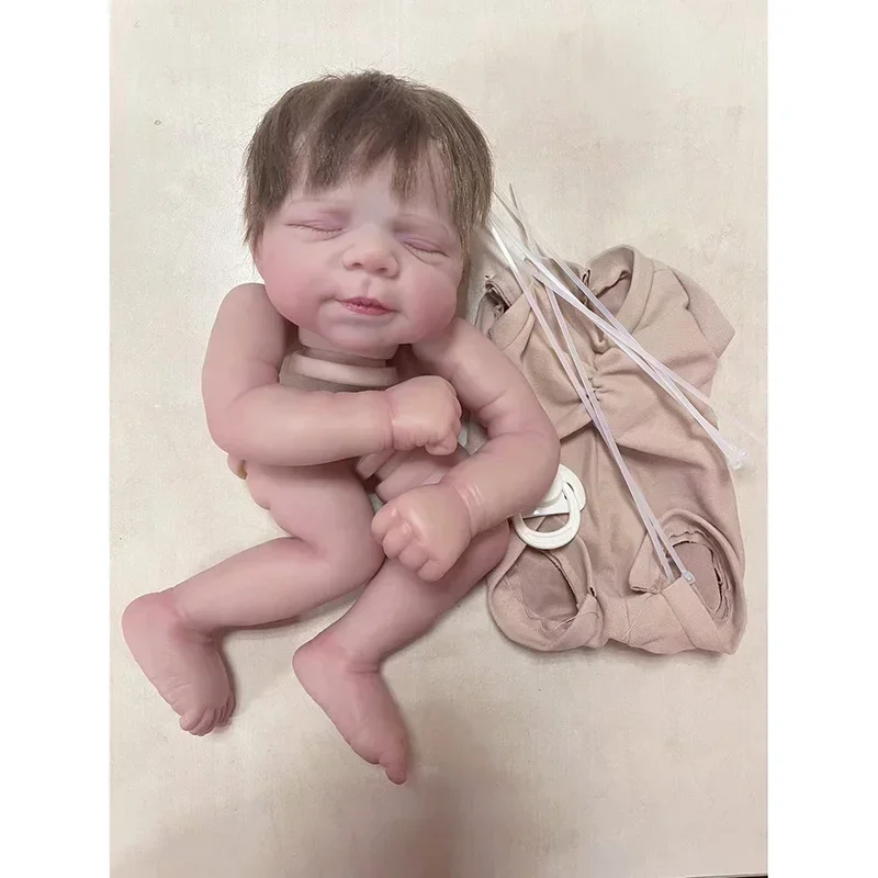 18inch Already Painted Kits Pascale Soft Vinyl Reborn Doll Kit Lifelike Baby 3D Painting with Visible Veins Cloth Body Included