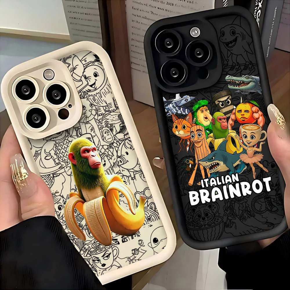 Stylish Animal B-BRAINROTs Soft TPU Phone Case - Durable Back Cover