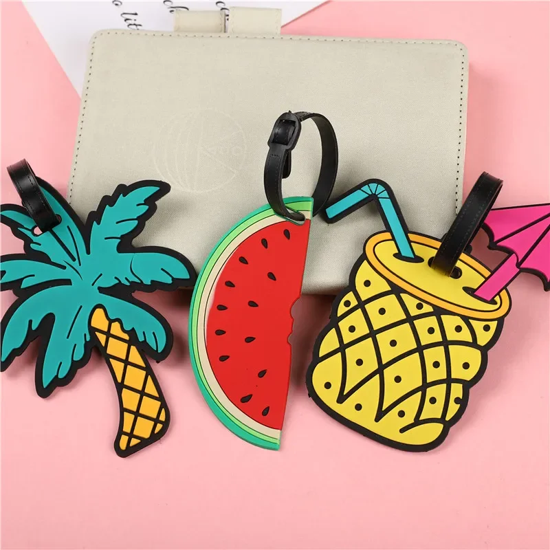 

Portable Travel Luggage Tag Cute Silica Gel Tree Fruit Shape Suitcase ID Addres Holder Baggage Boarding Tag Travel Accessories