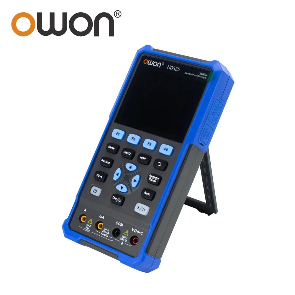 OWON HDS25 HDS25S 2CH Digital Oscilloscope, Dual Channel 25MHz Bandwidth 250MSa/s, 4.5 Digits 20000 Counts True RMS Multimeter