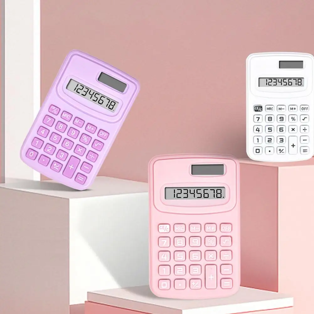 Portable Calculator Cute 8 Digits LCD Electronic Kids Home Office Primary School  Calculator Teaching Supplies - 3