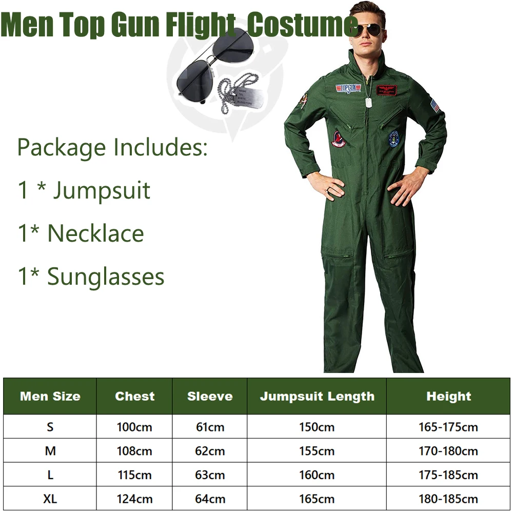 Top Gun Men Flight Suit Costume  Adult Top Gun Flight Suit Costume - Women  Top Fancy - Aliexpress