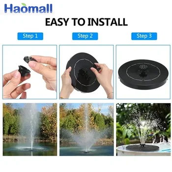Outdoor Solar Water Fountain Floating Bird Bath Garden Pool Pond Waterfall Fountain Solar Panel Powered Water Pump - Image 5