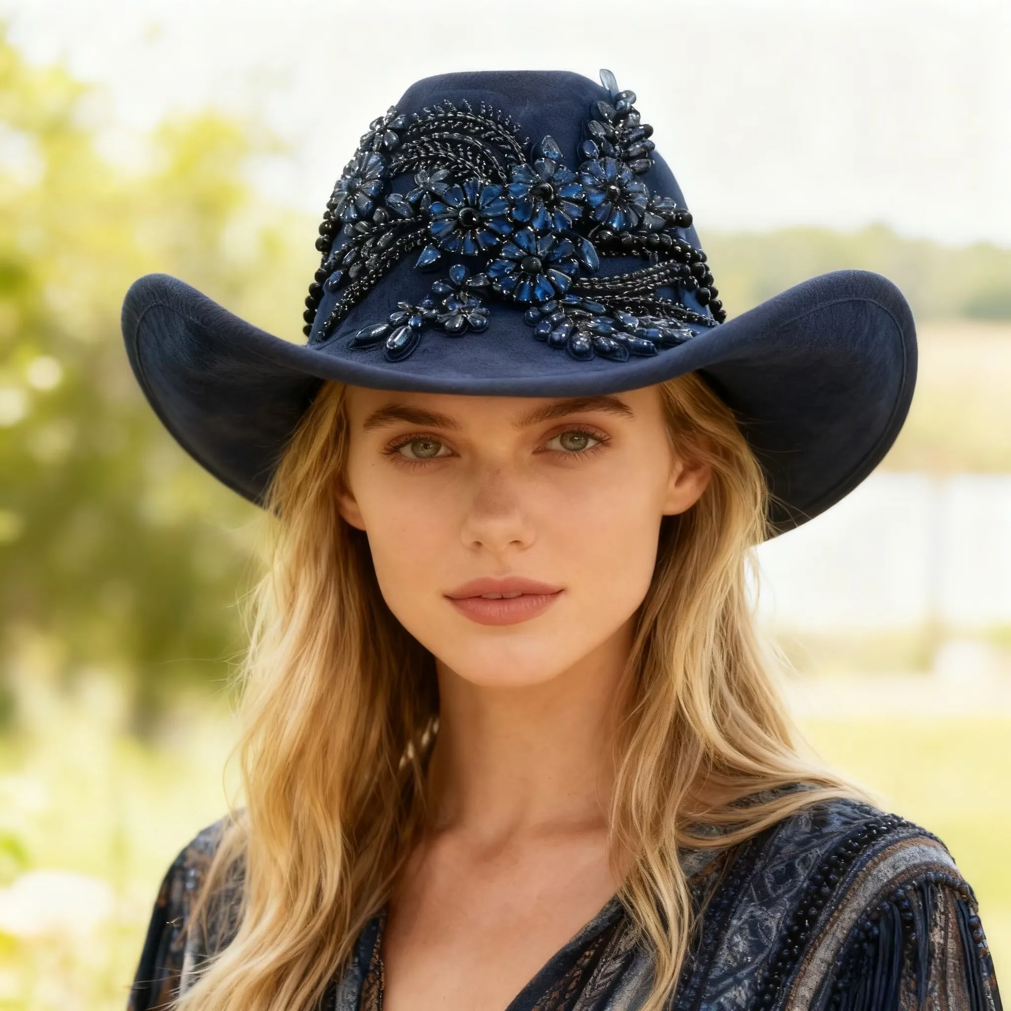 HongLuan Western Rot Luxus Cowboyhut Strass Frau für Cowgirl Kostüm, Cowboyhüte Damen & Cowboy Accessoires für Herren – Detail 15