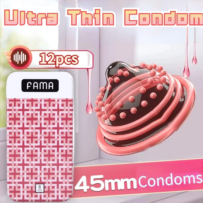 Fama Hyaluron säure Super kleine Kondome 45/49mm Slim Fit ultra dünne Kondome für Männer Anti fallen aus Penis Ärmel Sexspielzeug Shop