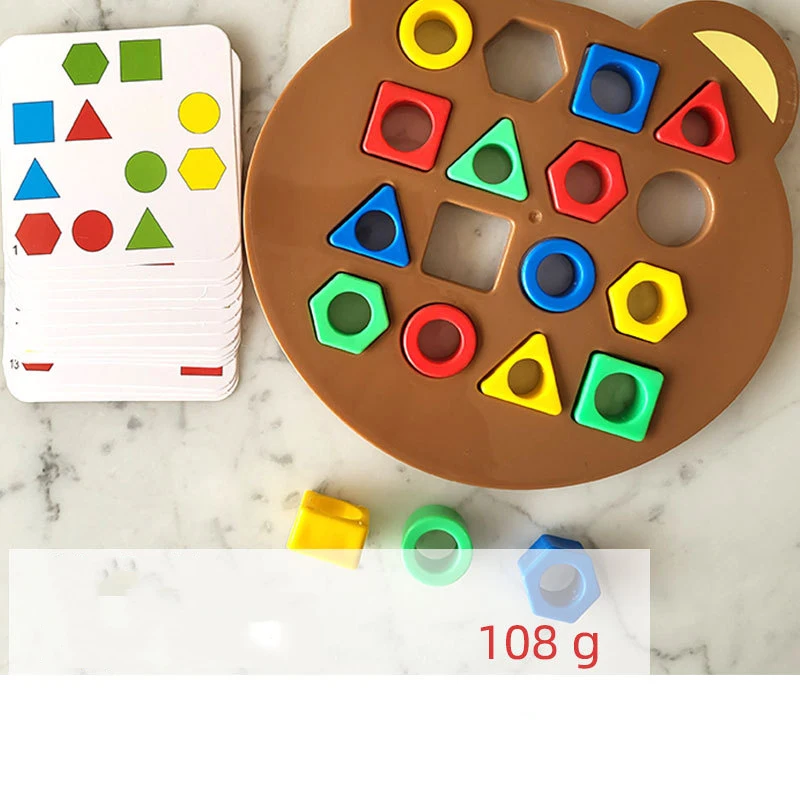 Geometric Shape Puzzle Game Color Matching Toy for Children Reaction Learning Board Developmental Toy Kids Gift 5