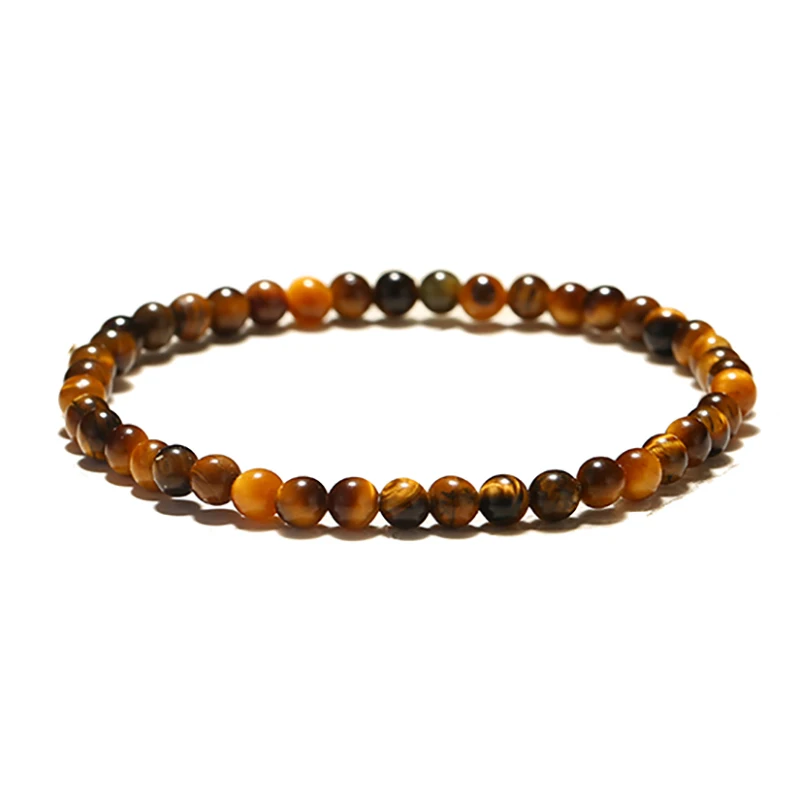 Natural Stone Beaded Bracelet for Men with White Howlite and Tiger Eyes
