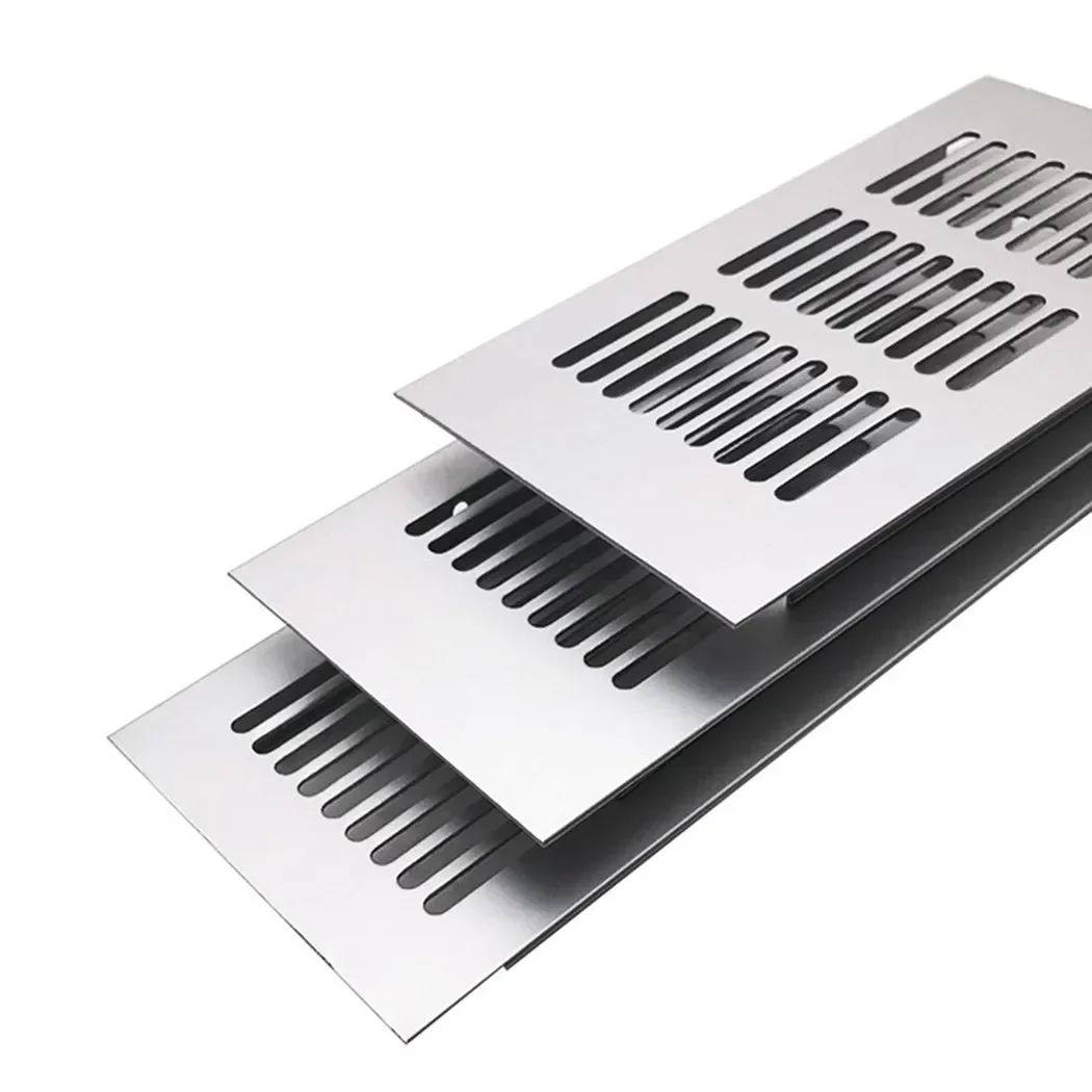 Aluminium Air Vent Silver Louvred Grill Ventilation Grille Cover Web Plate Ventilation Grille Vents PerforatedSheet 80*150-400mm