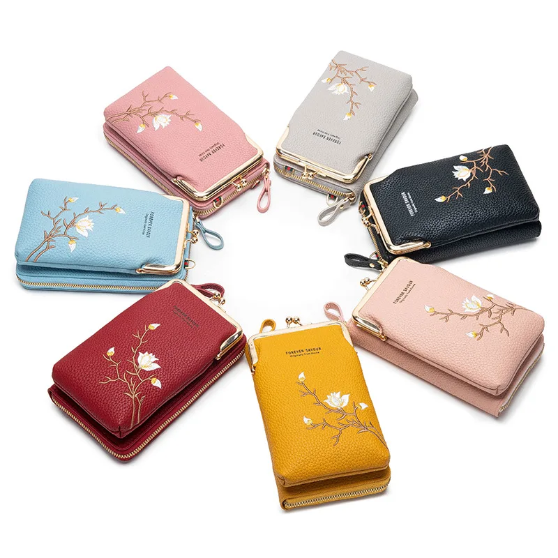 Elegant Flower Pattern PU Leather Crossbody Bag - Stylish Small Purse