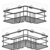 Basket Organizer Bathroom Corner Triangle Shelf Wall Mounted Storage Shelves Shampoo Holder Cosmetic Rack Iron Shower Drain 3