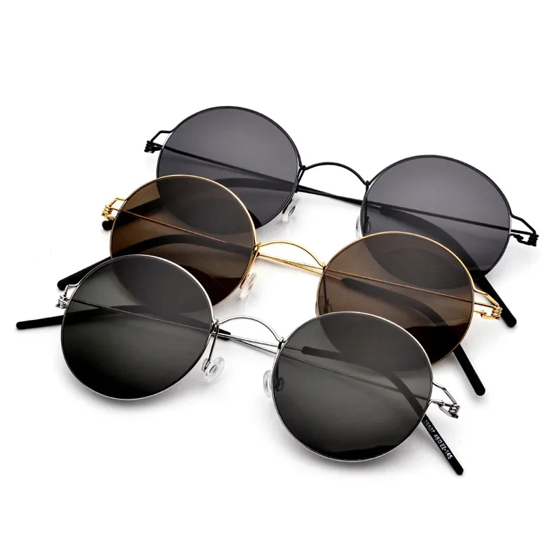 

Ultra Light Sunglasses for Men Titanium Retro Round Glasses Women Driving Sun Protection Lenses UV400 High Quality Sun Glasses