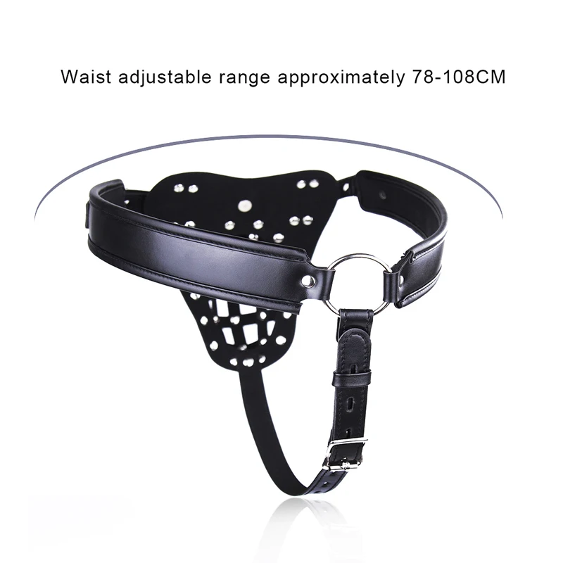 Mens Lingerie Sexy Underwear Fetish Crotchless Chastity Leather Panties Harness Briefs Hollow Out Jockstrap G-string With Lock