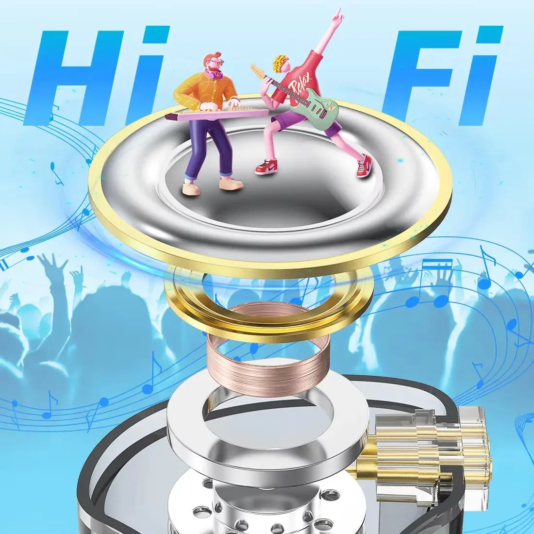 Hi-Fi In-Ear Noise-Cancelling Headphones with Detachable Cable for Musicians and Singers