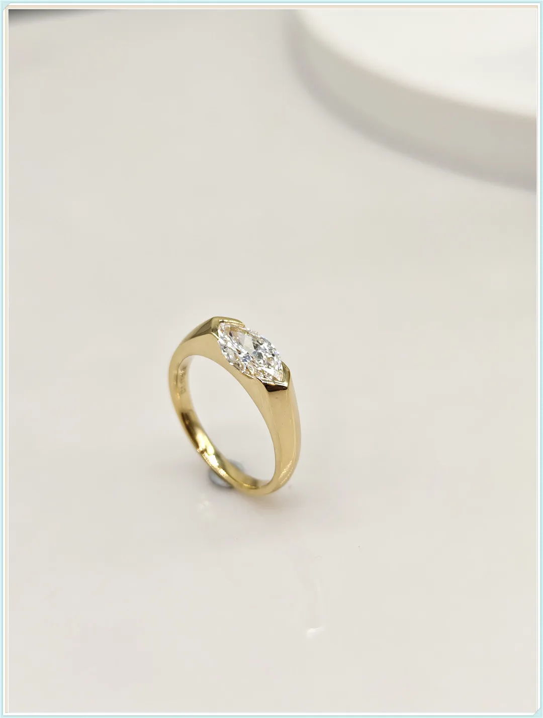 Lab grown HPHT CVD Horse's-eye cut IGI certificate diamond 1ct 14K gold rings Spot goods