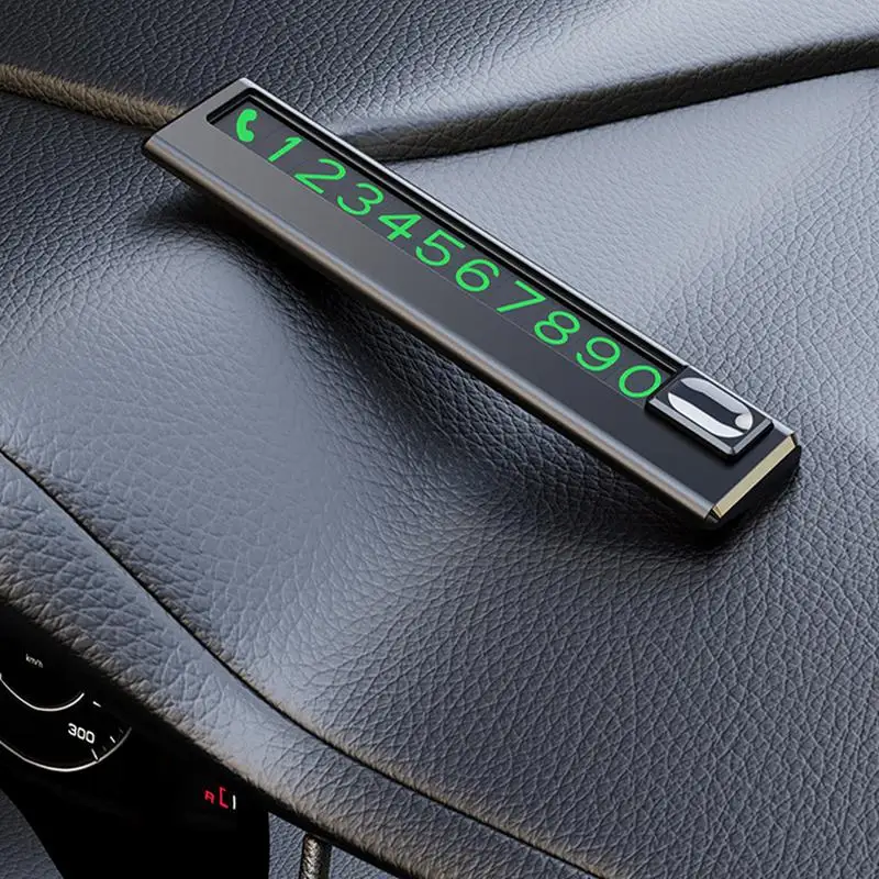 Car Temporary Parking Plate Mini Parking Phone Number Plate with Traceless Glue Glow Magnetic Traceless Glue Phone Number Plate