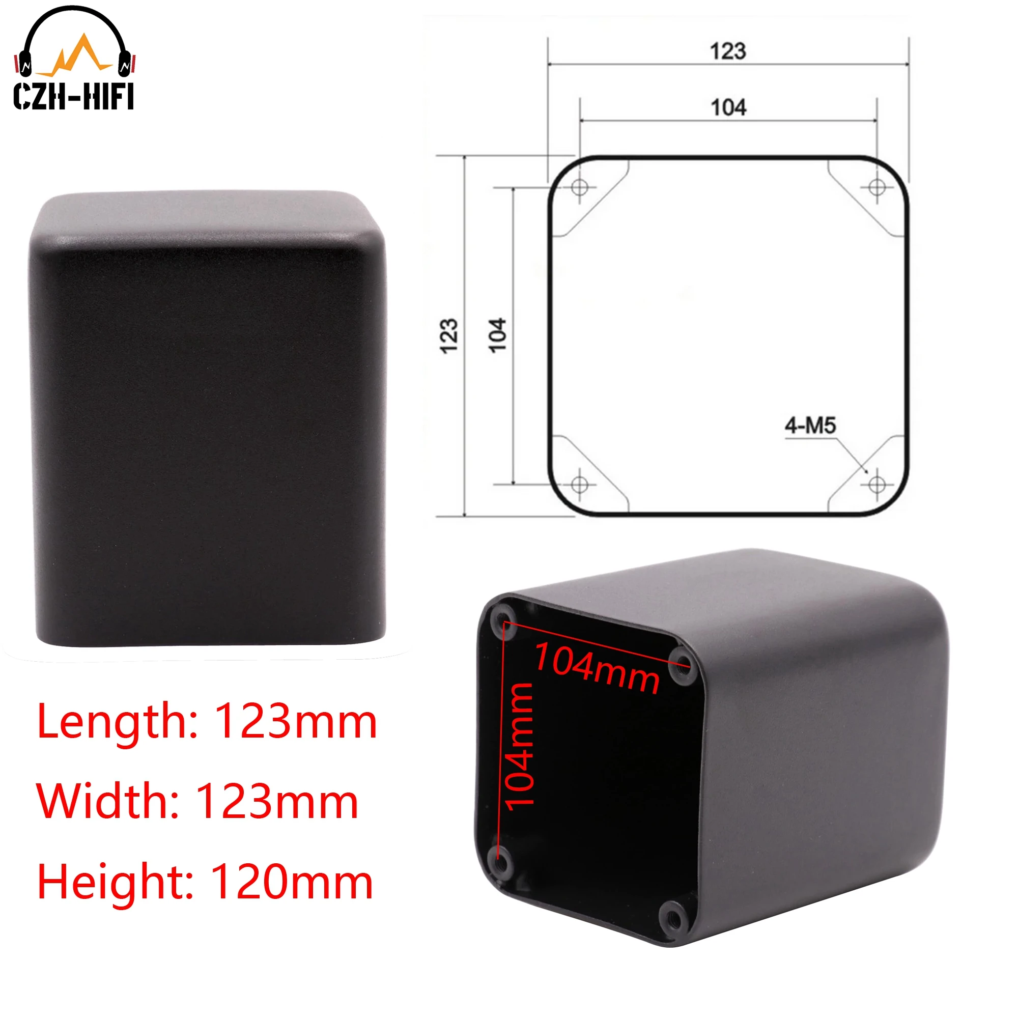 Custodia/Chassis Per Amplificatore Trasformatore Triodo Ferro - Fai Da Te Audio - Nero