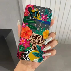 Leopard Print Floral Phone Case - A32 4G (1)