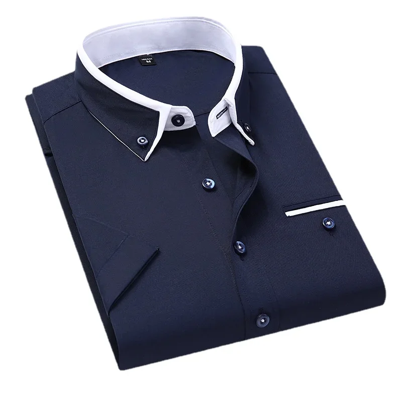 Cotton Shirt Men Hawaiian Shirt Men's Summer Short Sleeve Printed Dress Shirts Comfortable Button-down Collar Standard-fit Casual Blouse Tops Shirt