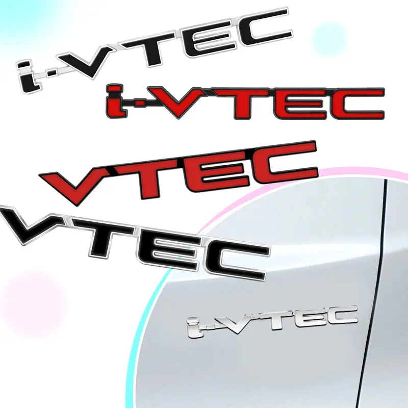 Car Styling 3D Chrome Metal Vtec I-Vtec Emblema Posteriore Tronco Badge Fender Sticker Body Decal Per Honda Civic Accord Jazz Crv City