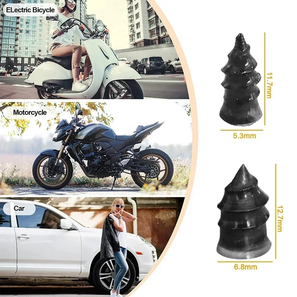 10/30Pcs Car Motorcycle Vacuum Tyre Repair Nails Truck Scooter Bike Tire Puncture Repair Tubeless Tools Rubber Metal Accessories