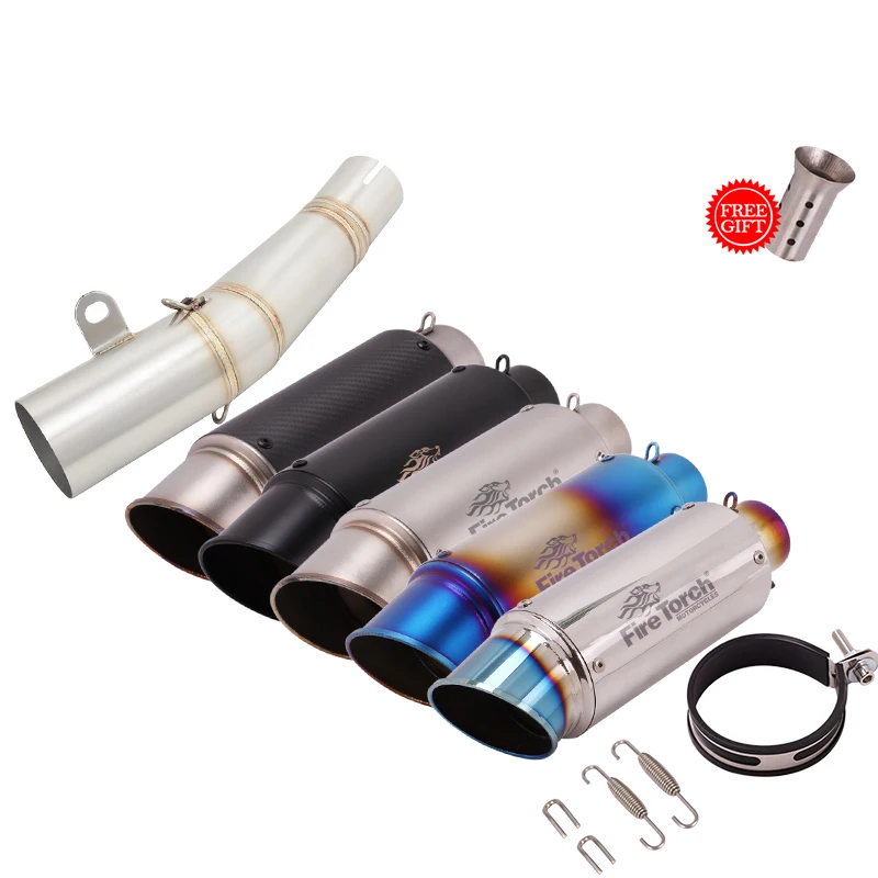 Slip On For Yamaha YZF R6 YZF-R5 2006 - 2019 Motorcycle Exhaust Escape System Modify Mid Link Pipe Carbon Muffler 60mm DB Killer - Image 2