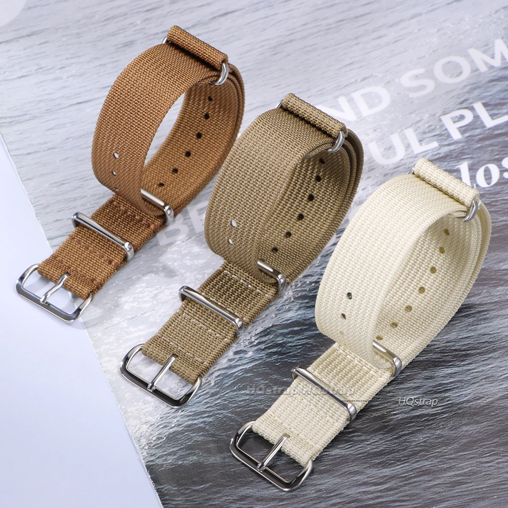Rugged Ribbed Nylon Watch Strap for Military-Style Timepieces