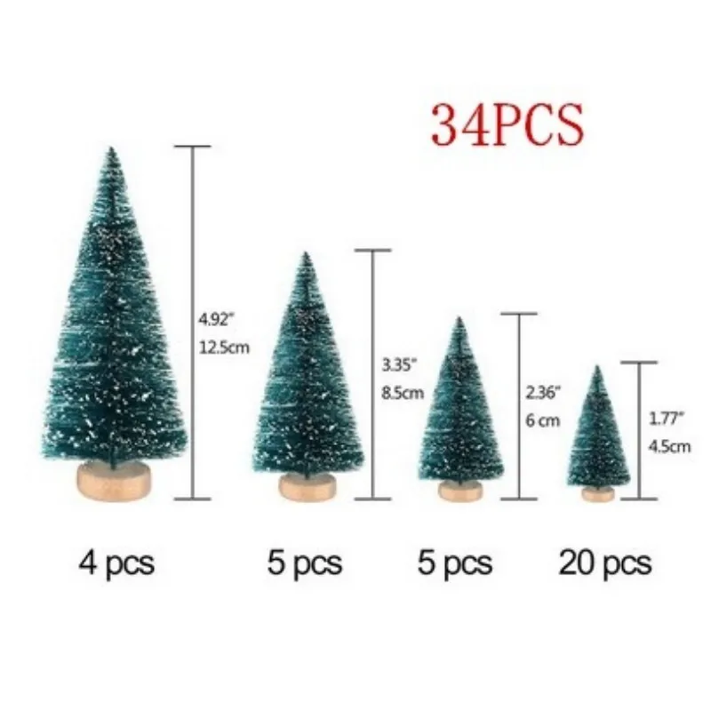 Description Picture 4 of itemMini Christmas Tree Set, Blue Green Tower Pine Xmas Decor with Gift Boxes, Desktop Ornaments for Holiday Home Party Decorations