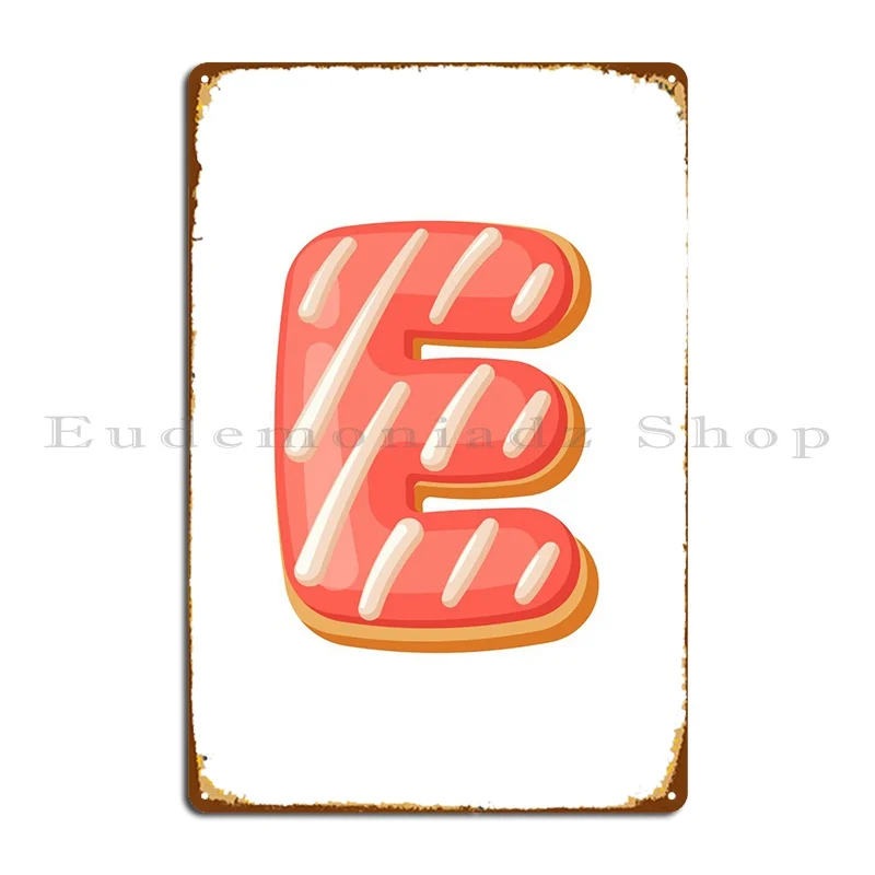 Alphabet E Metal Sign Printing Wall Cave Kitchen Print Wall Decor Tin Sign Poster