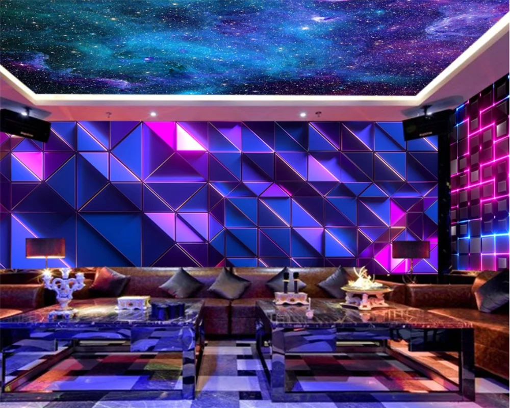 

beibehang papel de parede Custom technology sense cool flash wall ktv box music restaurant background wallpaper papier peint