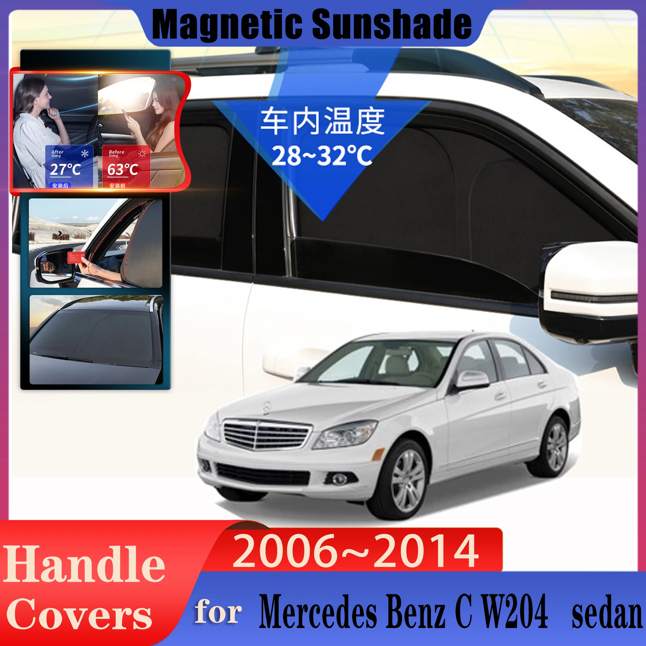 

Car Coverage Sunshades For Mercedes Benz C Class W204 Sedan 2006~2014 Car Sunscreen Window Sunshade Covers Accessories Sun Visor