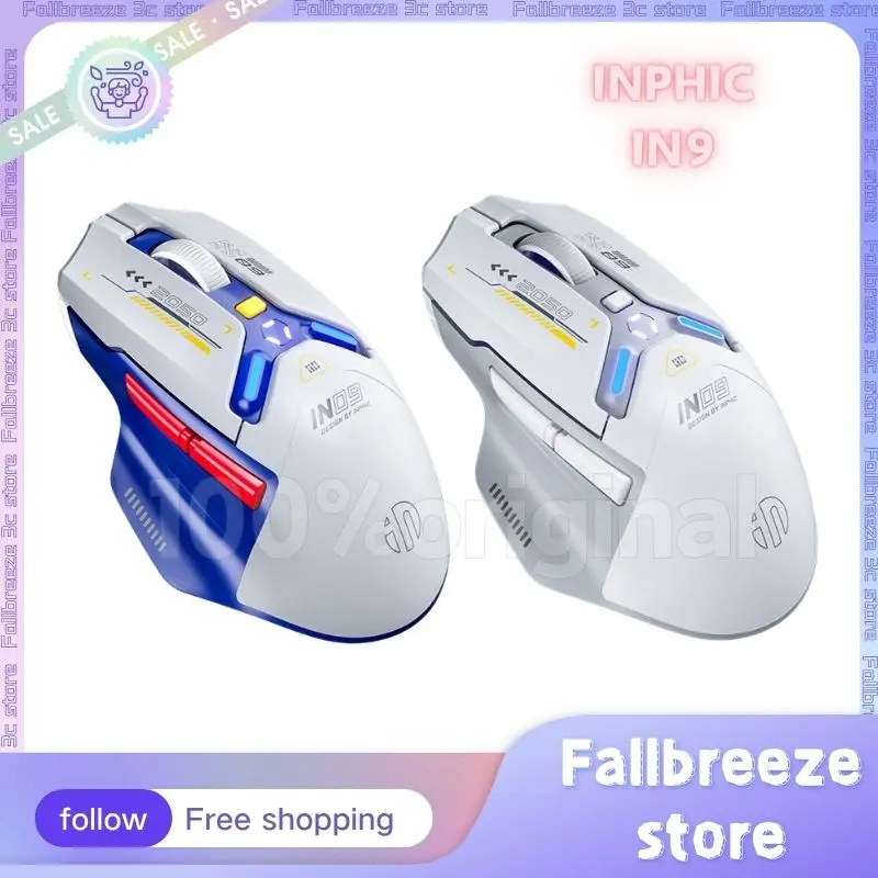 Беспроводная игровая мышь Inphic IN9, Bluetooth, 3 режима, 2,4 ГГц, PAW3325, легкая, 10000DPI, дизайн RGB, игровые мыши для Windows Gift
