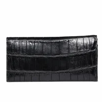 New Fashion Business Men's Alligator Wallets Crocodile Genuine Leather Long Organizer Wallet Boy Brand Luxury Card Holder Purse 1
