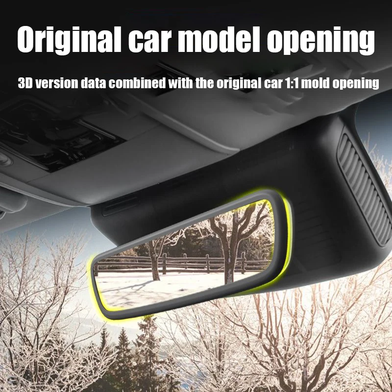 ZLWR BYD Atto3 interior rearview mirror protective cover silicone material car decoration decorative frame