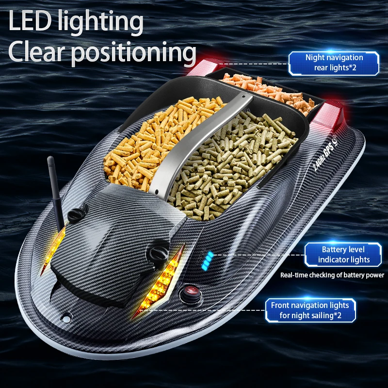 V030 12V 20A Haute Vitesse 800m Pilote Automatique GPS Bateau Appât Avec Détecteur de Poissons Sonar Catamaran 3KG Charge 180 Points RC Bateau Pour La Pêche