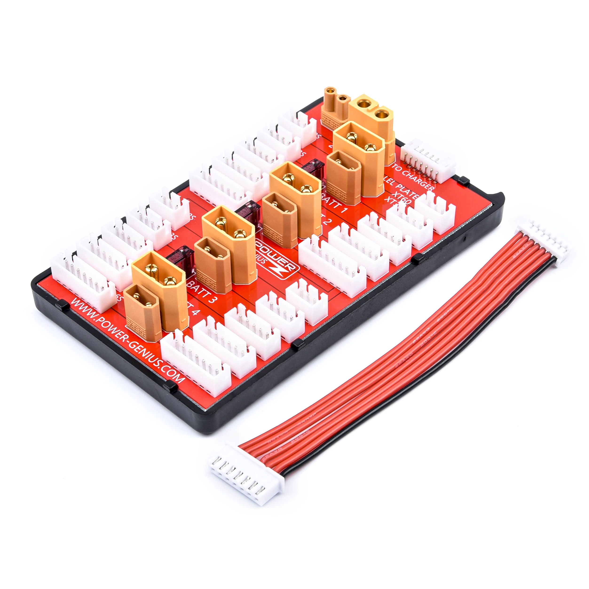 Paires de connecteurs XT30 T Plug mâle et femelle disposées côte à côte sur fond blanc
